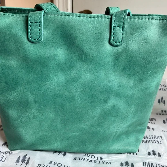 Portland Leather mini zip crossbody tote in reef - Picture 3 of 6